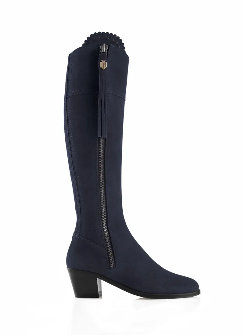 Fairfax and Favor Heeled Regina Suede Narrow Fit Navy